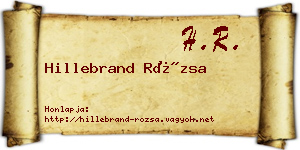 Hillebrand Rózsa névjegykártya